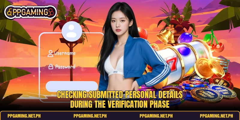 Checking submitted personal details during the verification phase