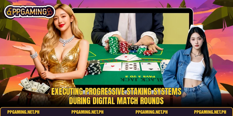 Executing progressive staking systems during digital match rounds Executing progressive staking systems during digital match rounds