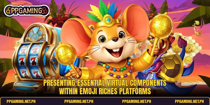 Presenting essential virtual components within emoji riches platforms