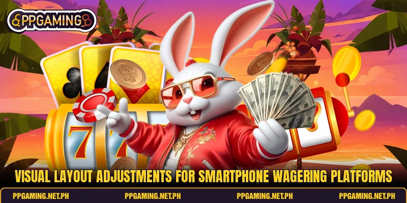 Visual layout adjustments for smartphone wagering platforms